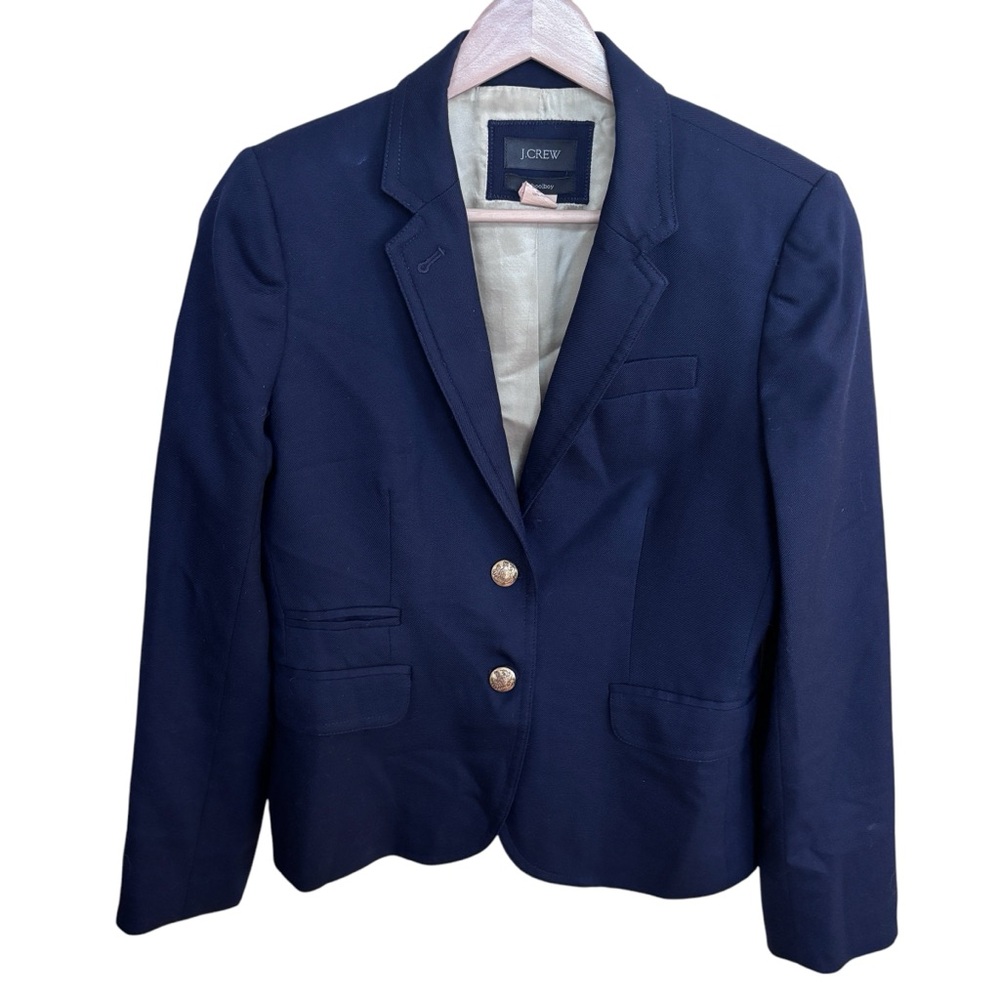 J. Crew Vintage School Boy Wool Navy Blue Blazer Sz 2